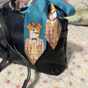 Stylish Teal Dog Print Accessory Scarf